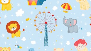 欢乐动物园与摩天轮图案