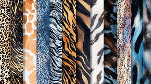 多样动物纹理面料展示