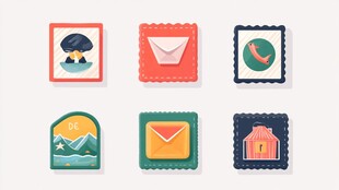 多彩通讯与风景图标集合