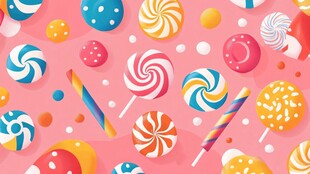 缤纷多彩的糖果图案世界