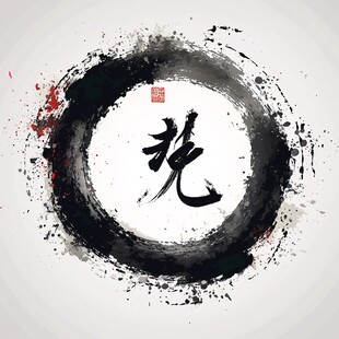 水墨书法 艺 字艺术图案