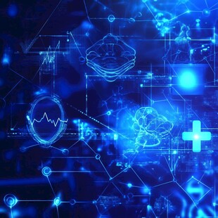 科技医疗主题的蓝色抽象画面