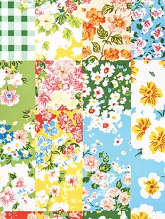 多彩花卉图案布料集合