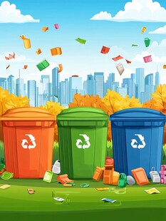 城市边的垃圾分类场景