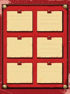 复古红框空白卡片展示板