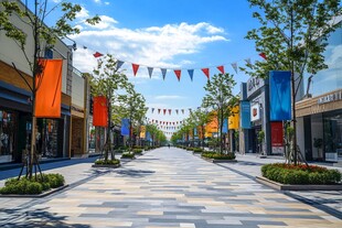 多彩商业街 清新宜人风景