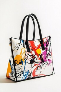 多彩涂鸦风时尚手提包