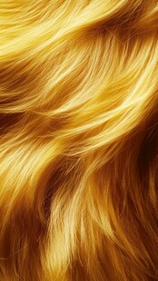 亮丽金黄卷发特写