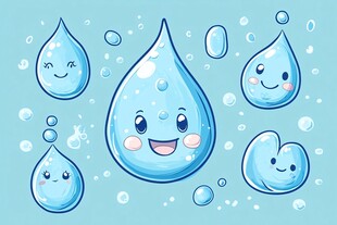 可爱水滴表情包插画