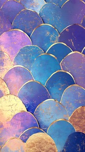 梦幻渐变鱼鳞纹理图案