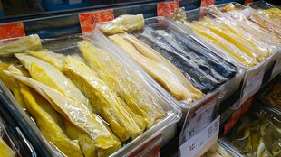 超市里陈列的多样腐竹