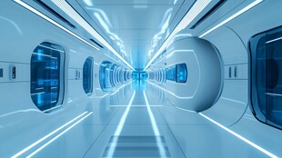 未来科技感的科幻隧道空间