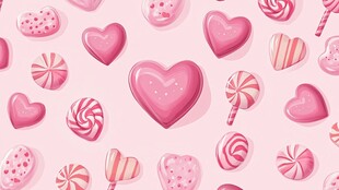 粉色糖果爱心可爱图案