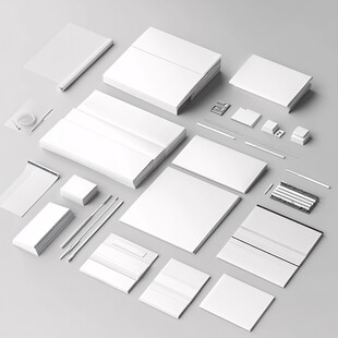 白色办公用品模型展示