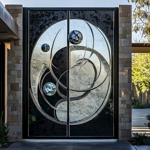 艺术玻璃大门 现代风格设计