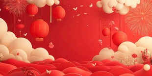 喜庆中国风新年场景画面