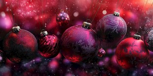 梦幻红色系圣诞装饰球