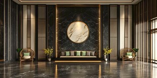 现代中式豪华大堂室内设计