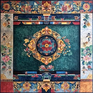 藏式传统精美花纹装饰画