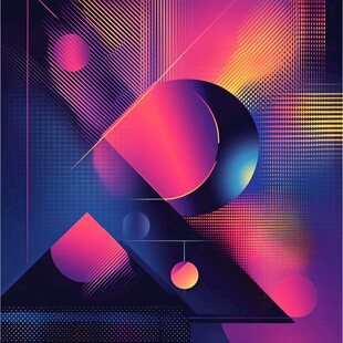 未来感几何抽象炫彩背景图