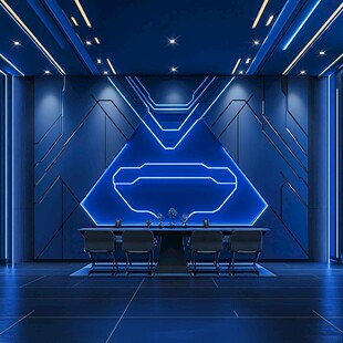 未来感十足的科技风会议室