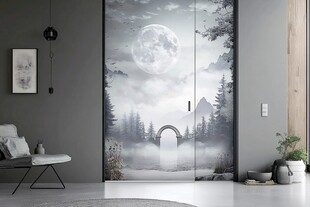 梦幻森林月夜家居移门图