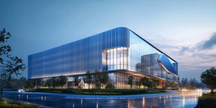 现代玻璃幕墙商务建筑景观