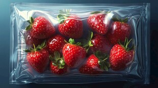 真空包装的新鲜红草莓