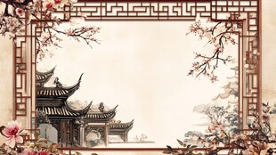 中式古典建筑风景背景图