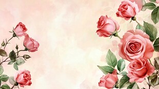 浪漫粉色玫瑰花背景图