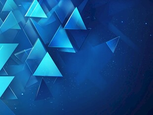 蓝色几何三角科技背景图