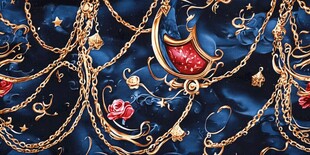 华丽金链蓝底奇幻装饰图案