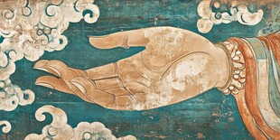 敦煌壁画中的佛手特写