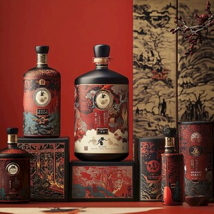 中式典雅白酒包装展示