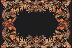 复古金色花纹边框装饰图