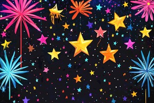 梦幻星空烟花背景图案