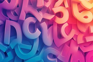 缤纷立体字母背景图案