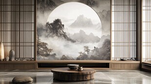 中式茶室 山水墨画禅意空间