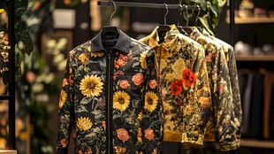 时尚印花服装挂架展示