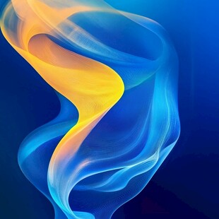 蓝黄交织的动感流体图案
