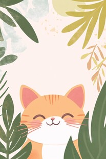 猫咪在绿植间的惬意时刻