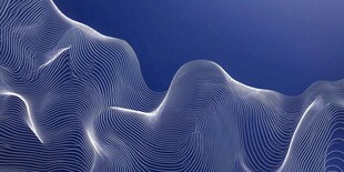 蓝色波纹线条抽象背景图