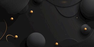 黑色极简风3D几何元素背景