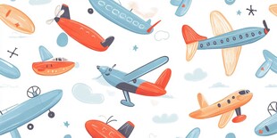 卡通飞机图案背景图