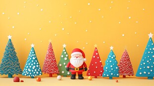 圣诞老人与多彩圣诞树