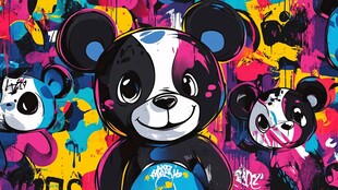 涂鸦熊猫艺术形象