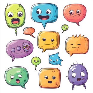 可爱卡通表情气泡集合