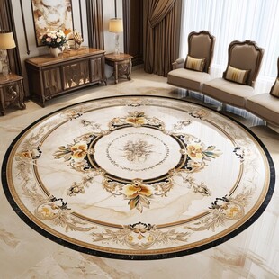 欧式奢华客厅的精美圆形地砖