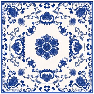 中式青花瓷花纹图案设计