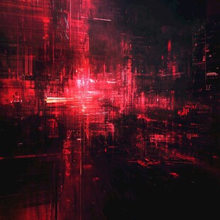 赛博朋克风的霓虹夜色景观